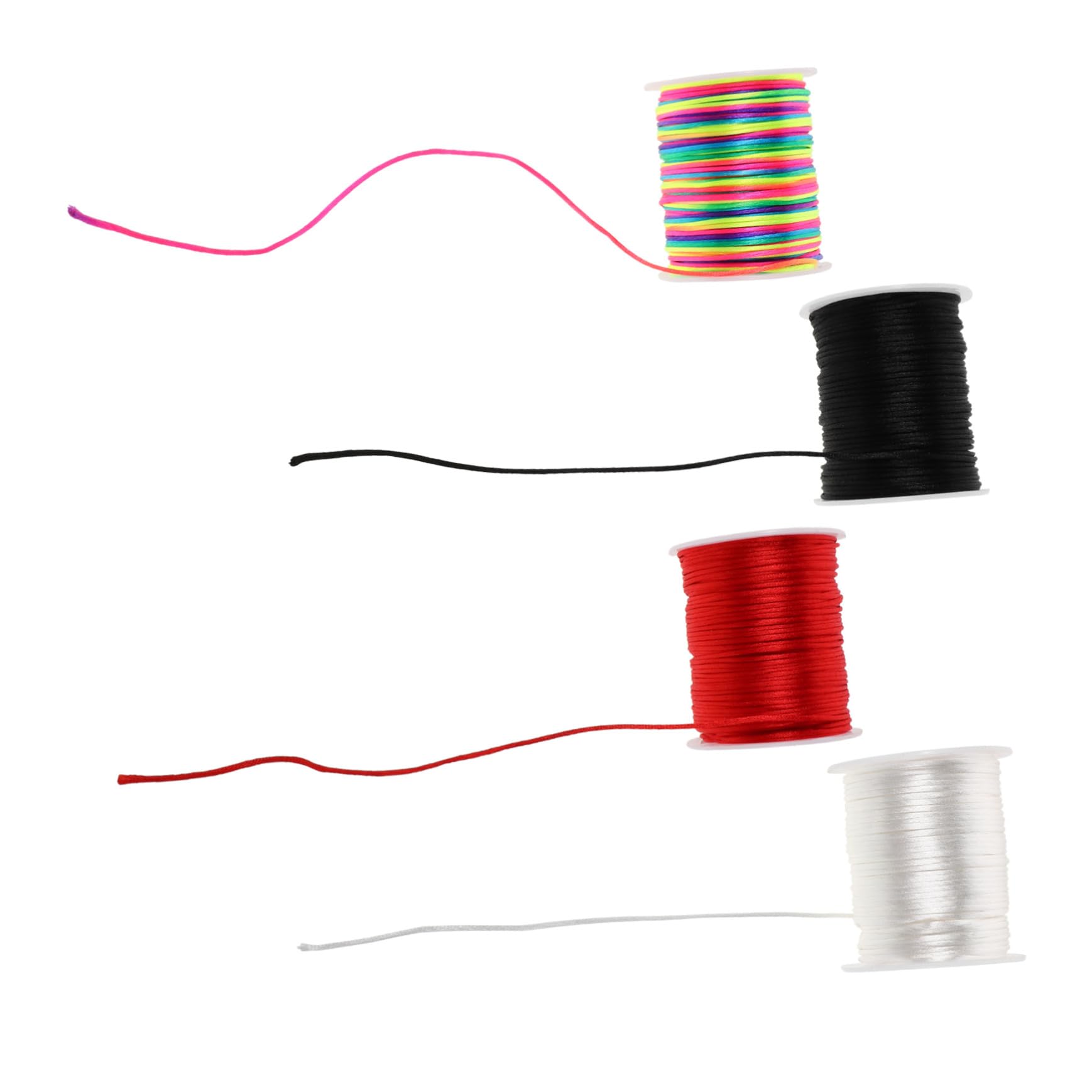 Lurrose 4 Corda Cerata Intrecciata per Gioielli Filo Poliestere Resistente per Braccialetti Collane e Progetti Te