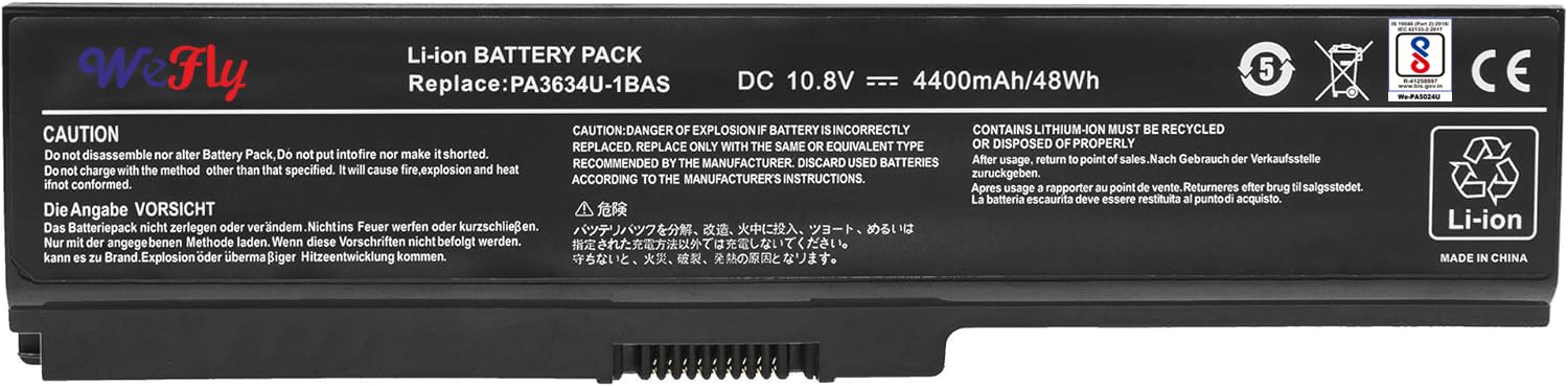 Wefly PA3634U-1BRS PA3634U-1BAS Laptop Battery Compatible for Toshiba Satellite L650 L650D L655 L655D L670 L670D M500 A660 A665 665D L. 510 L630 L635 L640D U400 U500 A660-11M A660-121 L650-1NT (B0CR1PNR62) Amazon Price History, Amazon Price Tracker