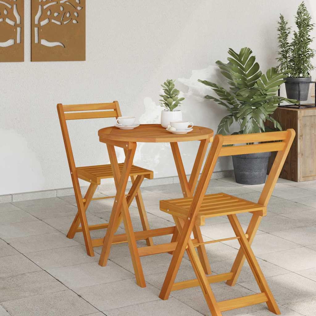 Tavolo da giardino in legno massello di acacia, 60 x 60 x 72 cm, pieghevole, per terrazza e balcone, marrone naturale, resistente alle intemperie, per giardino, esterni, campeggio, barbecue