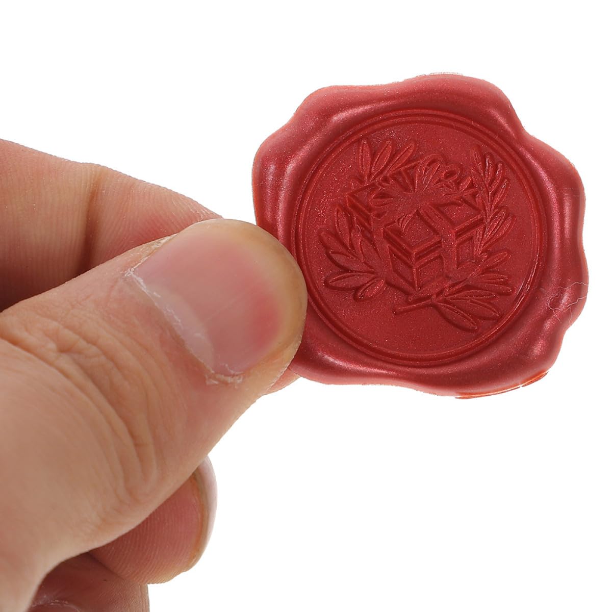 100 Autocollants Sceau à Cire Rouges, Adhésifs pour Enveloppes et Boîtes