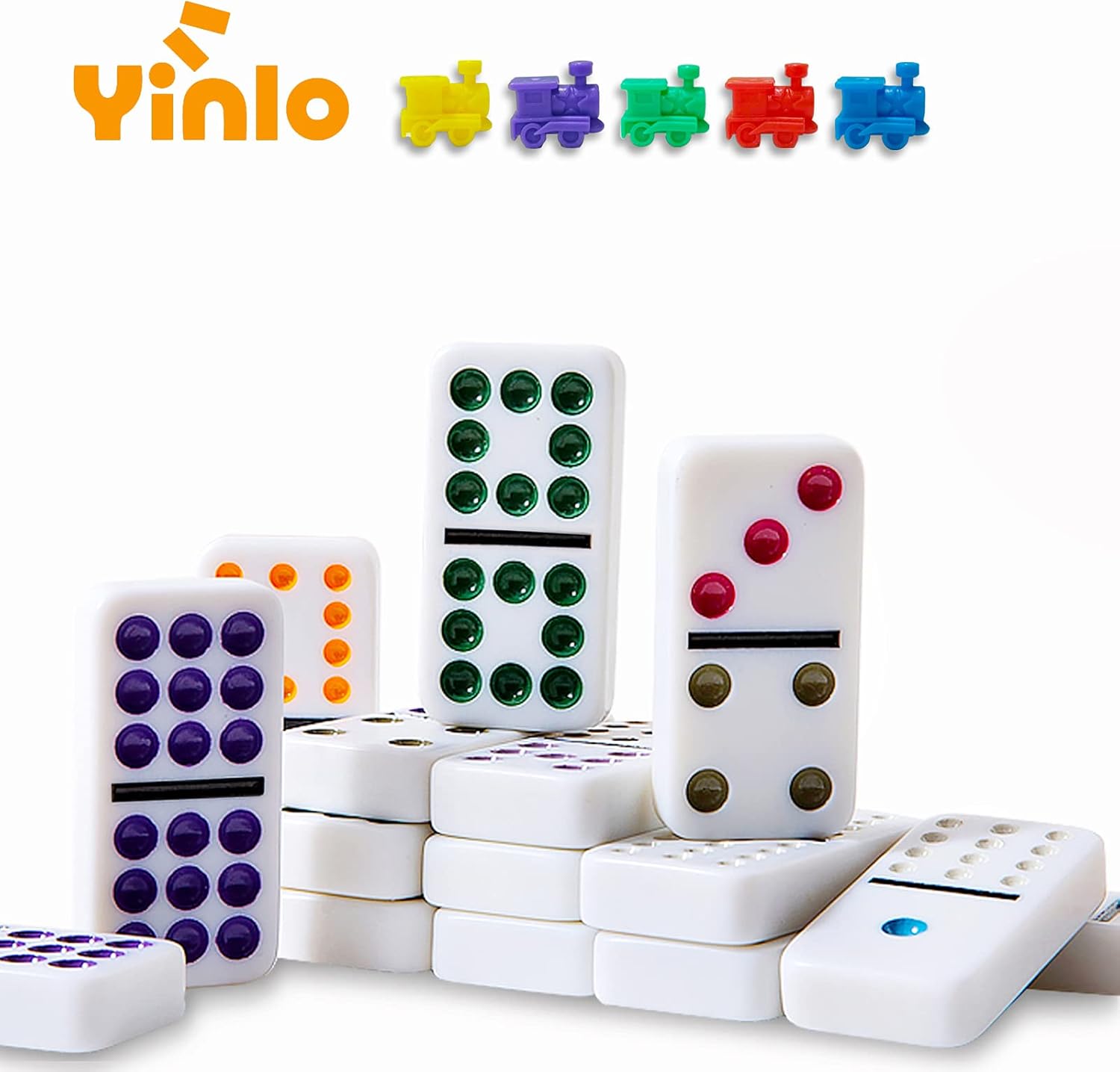 Buy Yinlo Dominoes Set With Sound Effects Mexican Train Dominoes For Travel 91 Tiles Double12 Colored Dominoes Game Set With Aluminum Case For Kids And Families Online In Usa B08twnfwbl