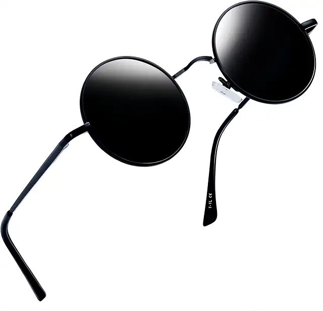 Runda solglasögon med UV400-skydd och polariserade linser för män och kvinnor