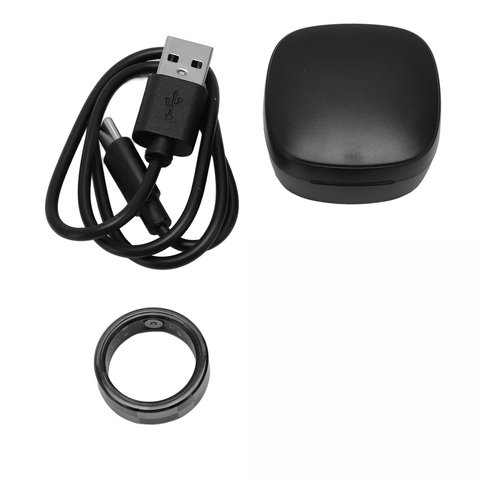 Bague Connectée de Suivi d'activité, étanche jusqu'à 5 ATM, avec Contrôle Gestuel et étui de Chargement pour Hommes et Femmes. (11#) (9#)