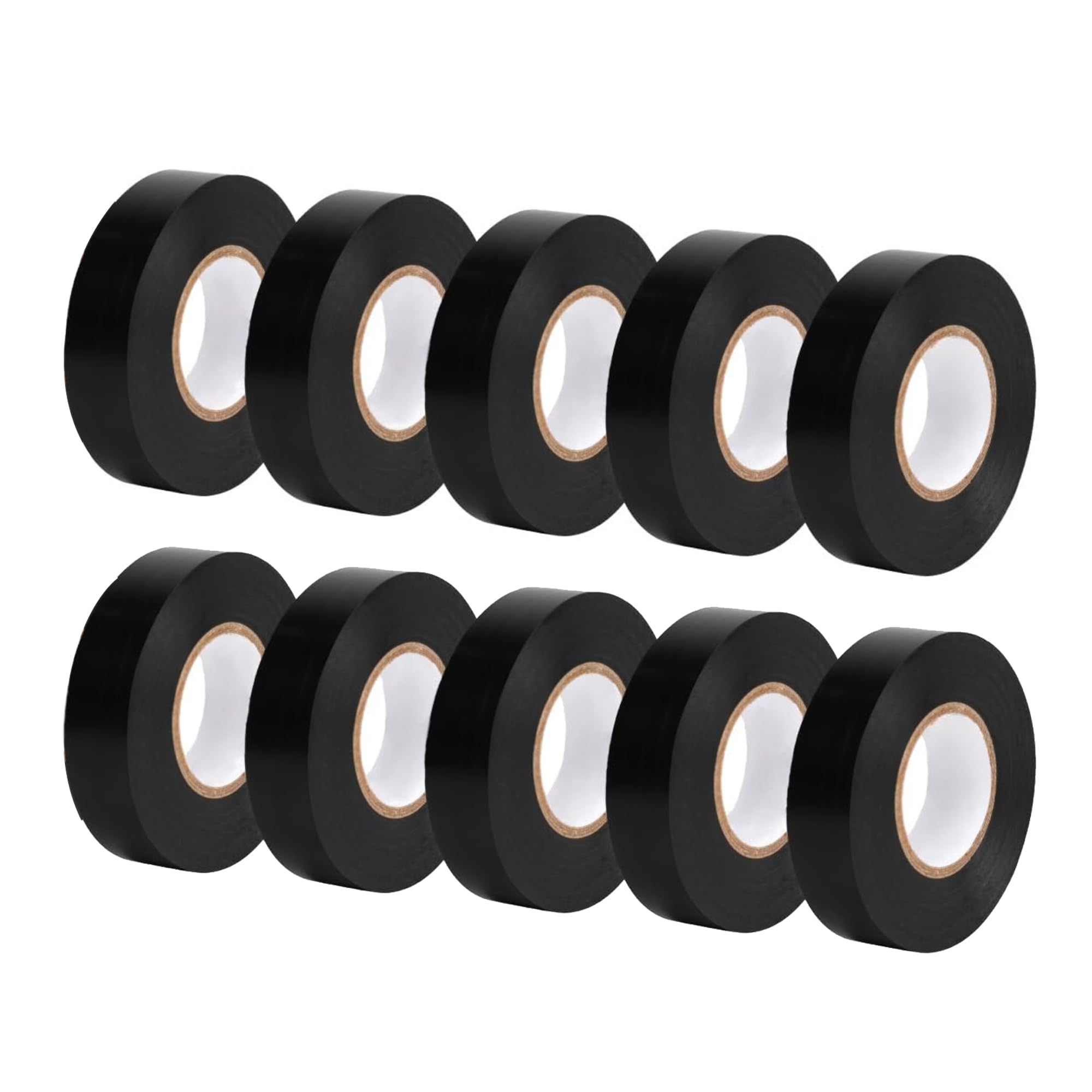 Electrical Adhesive Tape 10 pcs, for Home DIY, Repairs, Electrical, Automotive and Equipment, 3/4-inch by 60-feet, Black