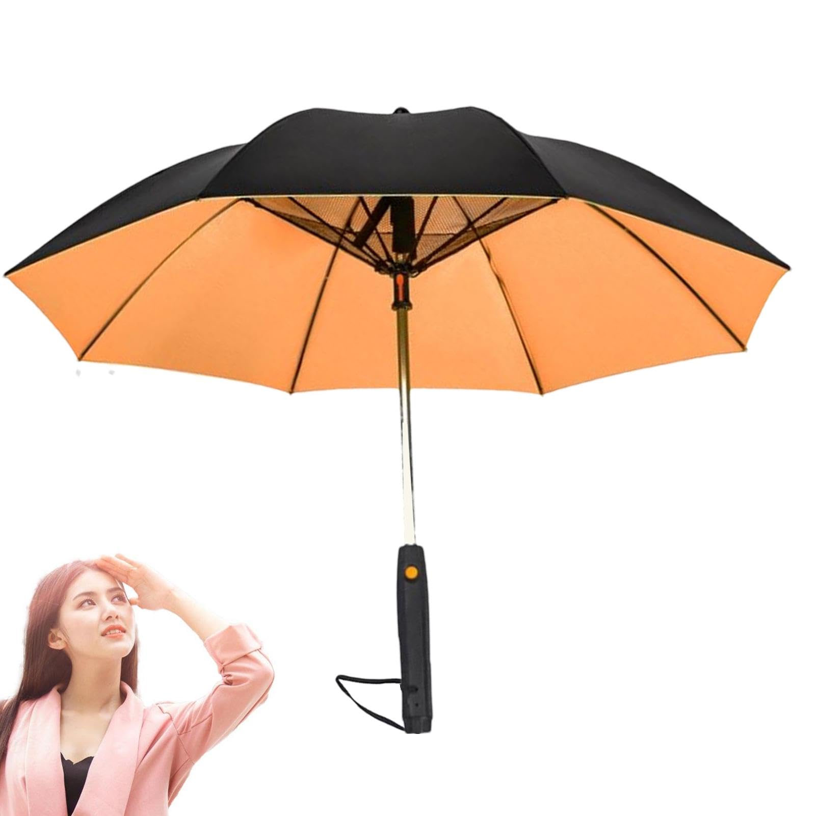 Sombrilla Refrescante con Ventilador Portátil que Bloquea los Rayos UV | Paraguas de Viaje de Verano con Ventilador y Sellador, Mantiene el Calor Fresco y Cómodo