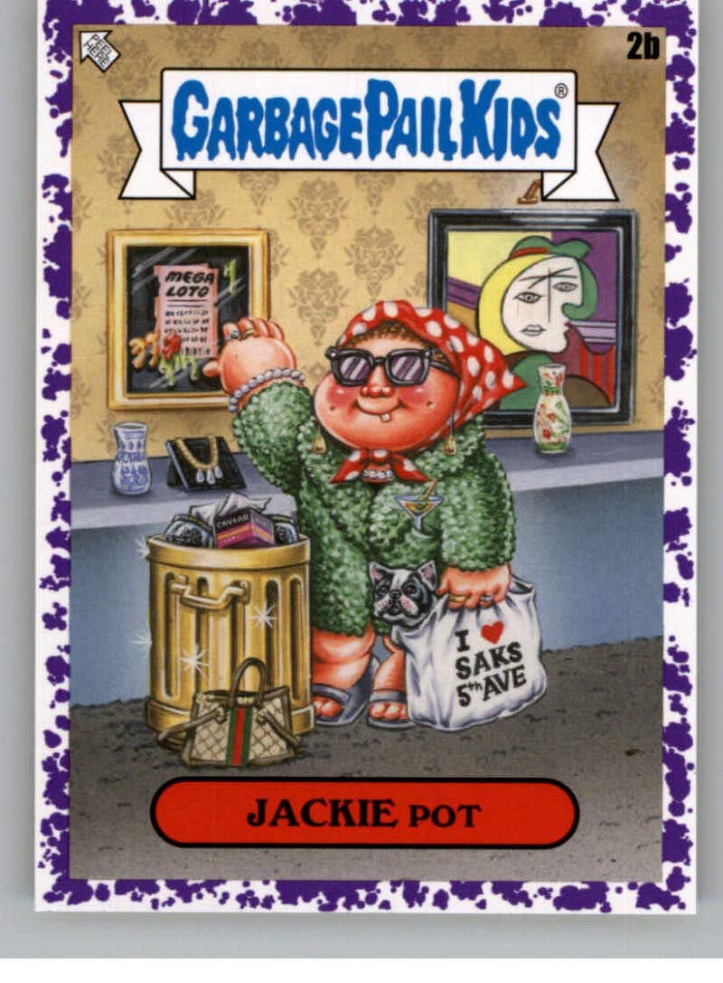 2020 Topps Garbage Pail Kids Series 2 35th Anniversary Jelly Purple NonSport Trading Card #2B JACKIE POT In Raw (NM or Better) Condition