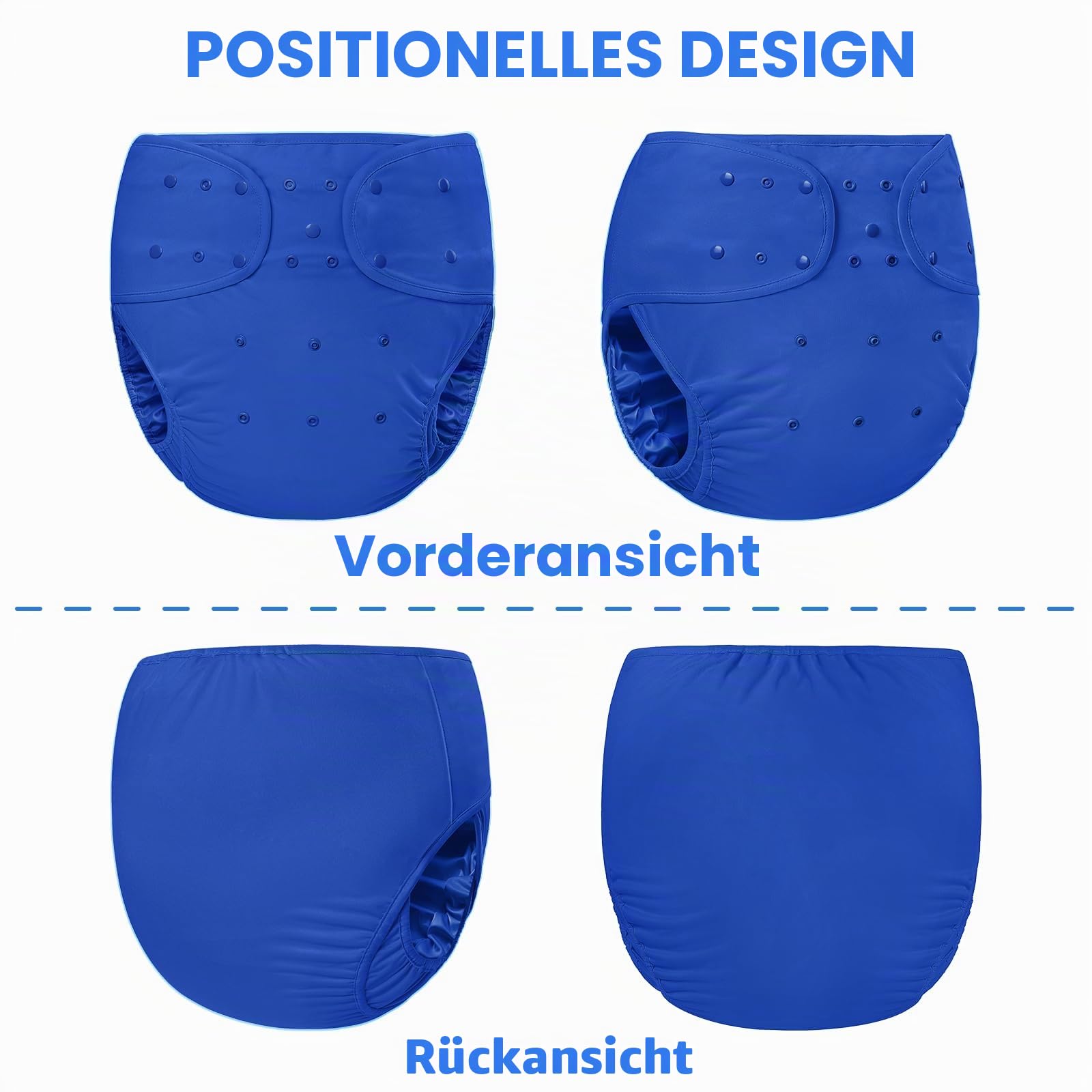 LittleForBig Waschbarer Verstellbarer Wiederverwendbarer Wasserdichter Primärer Komfort Stoffwindel Überhose Bezug für Erwachsene Einheitsgröße Dunkelblau