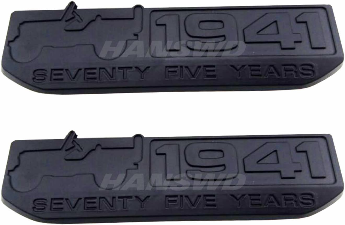 Anzene 75 Year 1941 Anniversary Metal Emblem Badge Nameplate for Automobile 2 Pcs (Black)