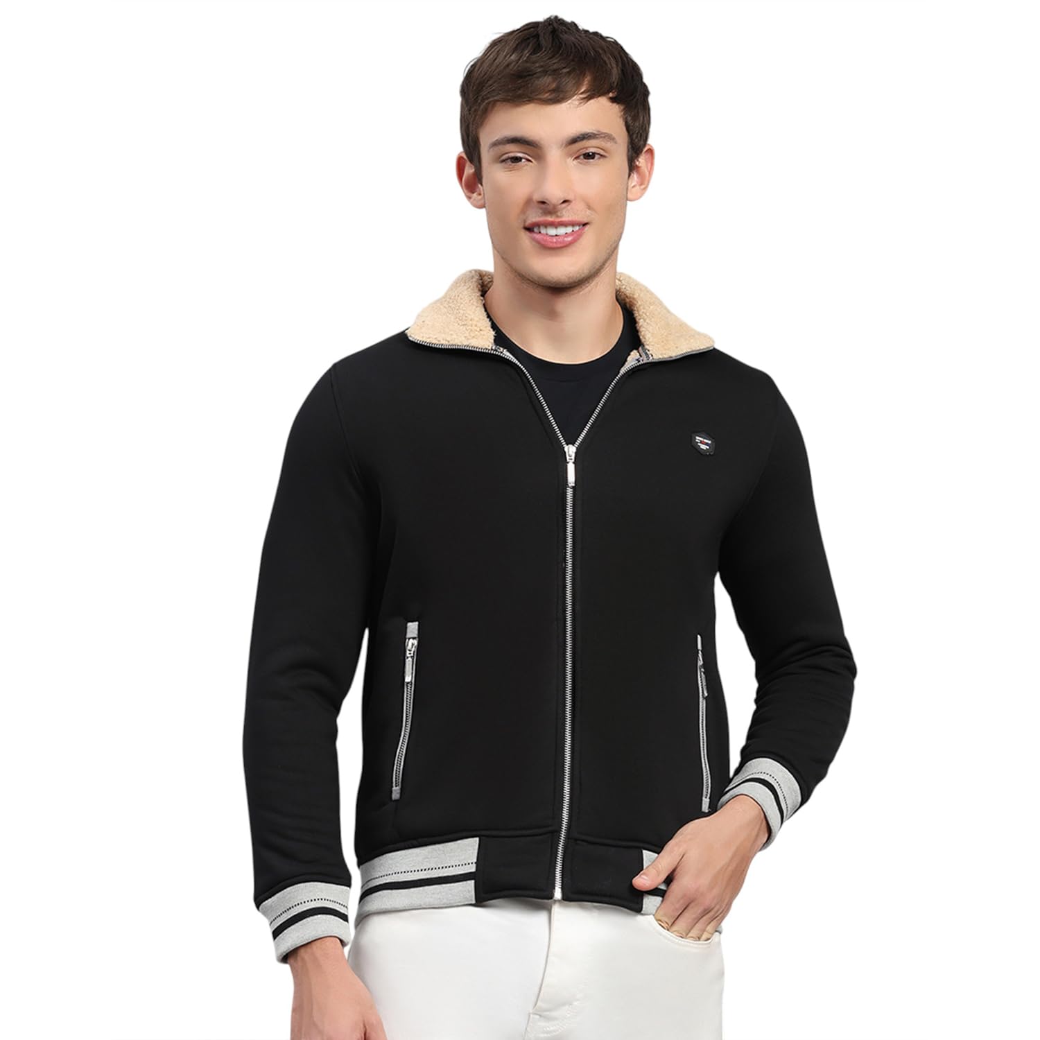 Mens Regular Fit Solid Zipper Full Sleeve Winter Sweatshirt | Stylish Sweatshirt for Men | Soft Comfortable Casual Winter Wear for Men's (Pack of 1)-image-27