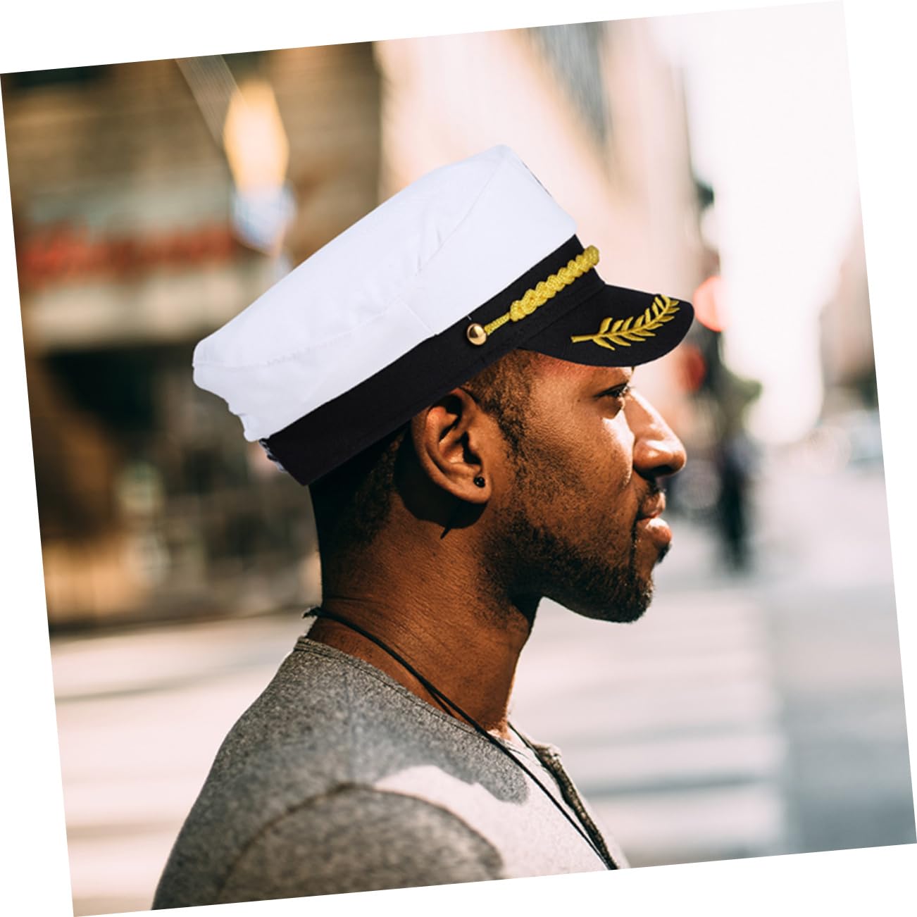 NOLITOY Unique Captain Hat Yacht Outfit Marine Hat Wide Rim Sailing Cosplay Accessory Set for Men Women