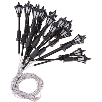 SM SunniMix Pack of 20 Mini Lantern Stake Street Lamp Lamp Model for Railway Scale Selection