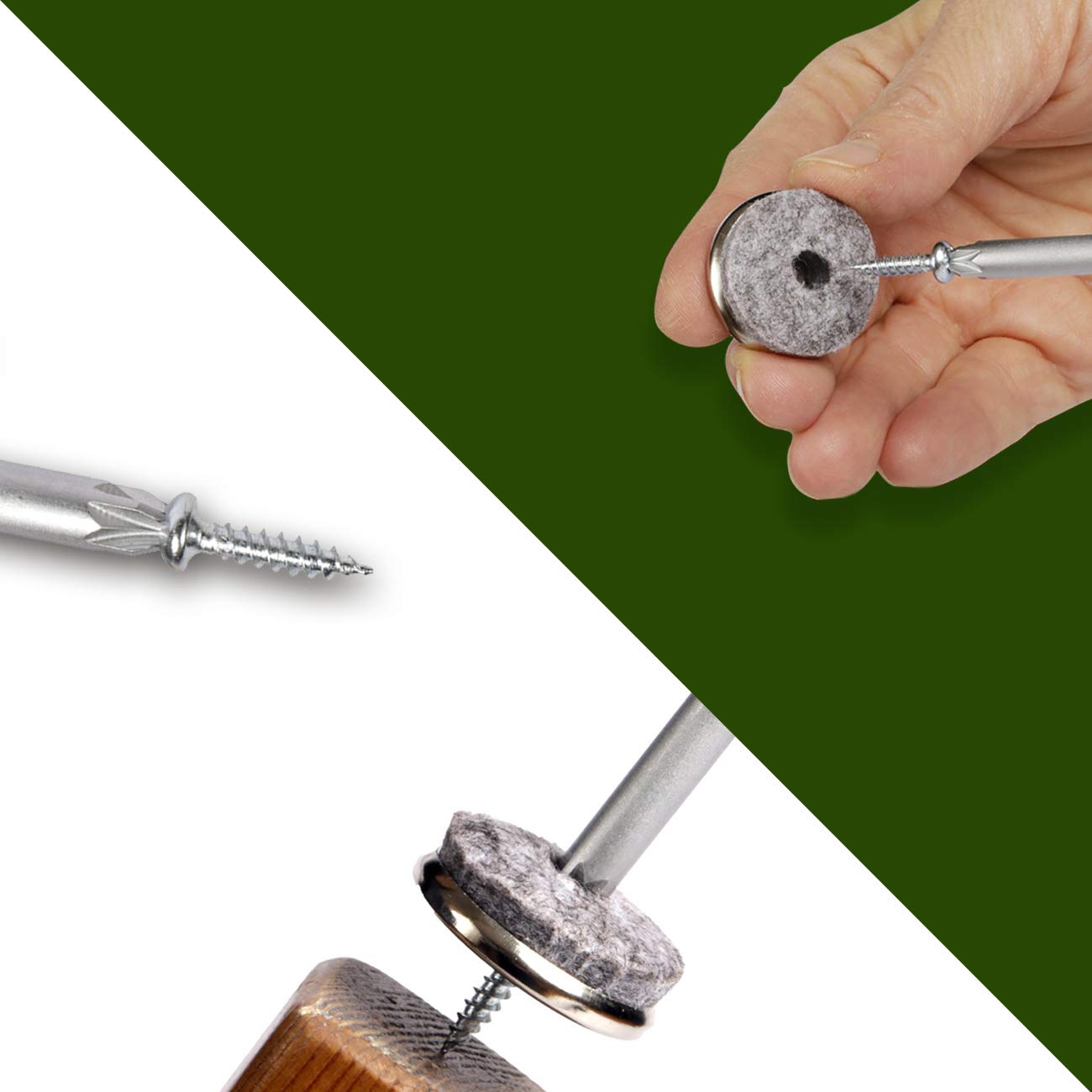 Patin Chaise Scandinave Lot De 50 Patins En Feutre à Visser Navaris - Diamètre 20mm - Protection Sol Et Meubles Facile Kit 50 Patins Navaris