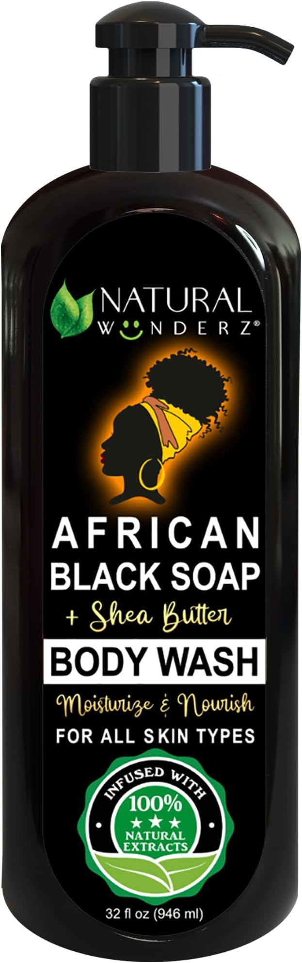 Natural Wunderz Body Wash with African Black Soap and Shea