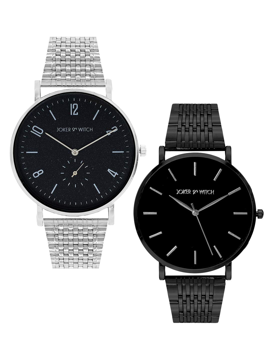 Joker & Witch Stainless Steel Nathan & Hailey Couple Analog Watch Gift Set For Men And Women, Black Dial, Black Band (B08WWTT7T6) Amazon Price History, Amazon Price Tracker