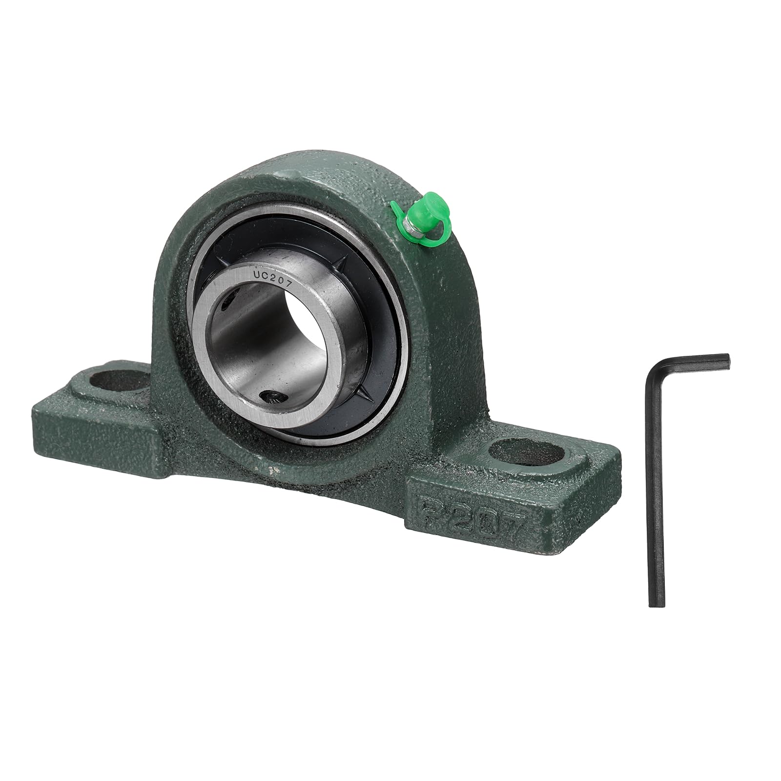 QUARKZMAN Rodamientos De Soporte UCP207, Diámetro Interior De 35 Mm Autocentrante, Base De Acero Fundido Sólido, Rodamiento De Bolas Con Brida Montado En Soporte De Acero Cromado (ABEC3)