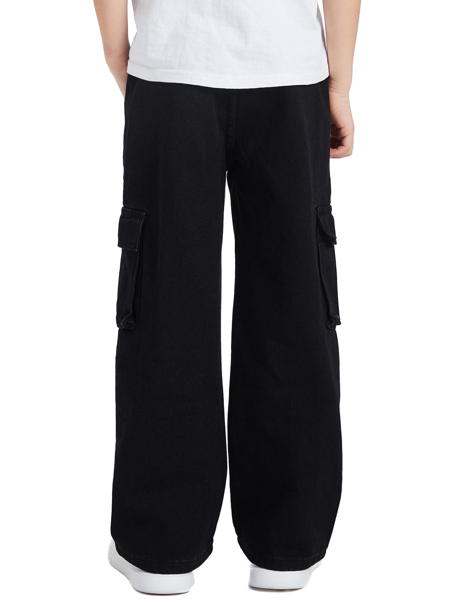 SEAUR Jeans Baggy Garçons Pantalon Cargo en Denim avec Taille Élastiquée Hip Hop Y2K Streetwear