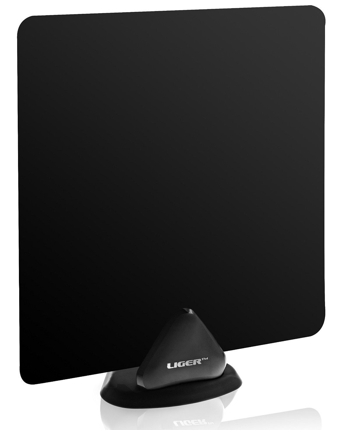 HDTV Antenna, Liger Ultra-Thin Indoor Antenna 35 Mile Range - Receive HD Television Signals for Free - Plugs Directly Into Your TV - Includes Adhesive & Stand