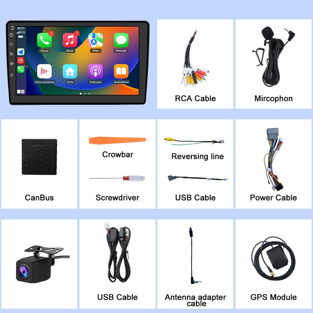 All components included in the car radio package