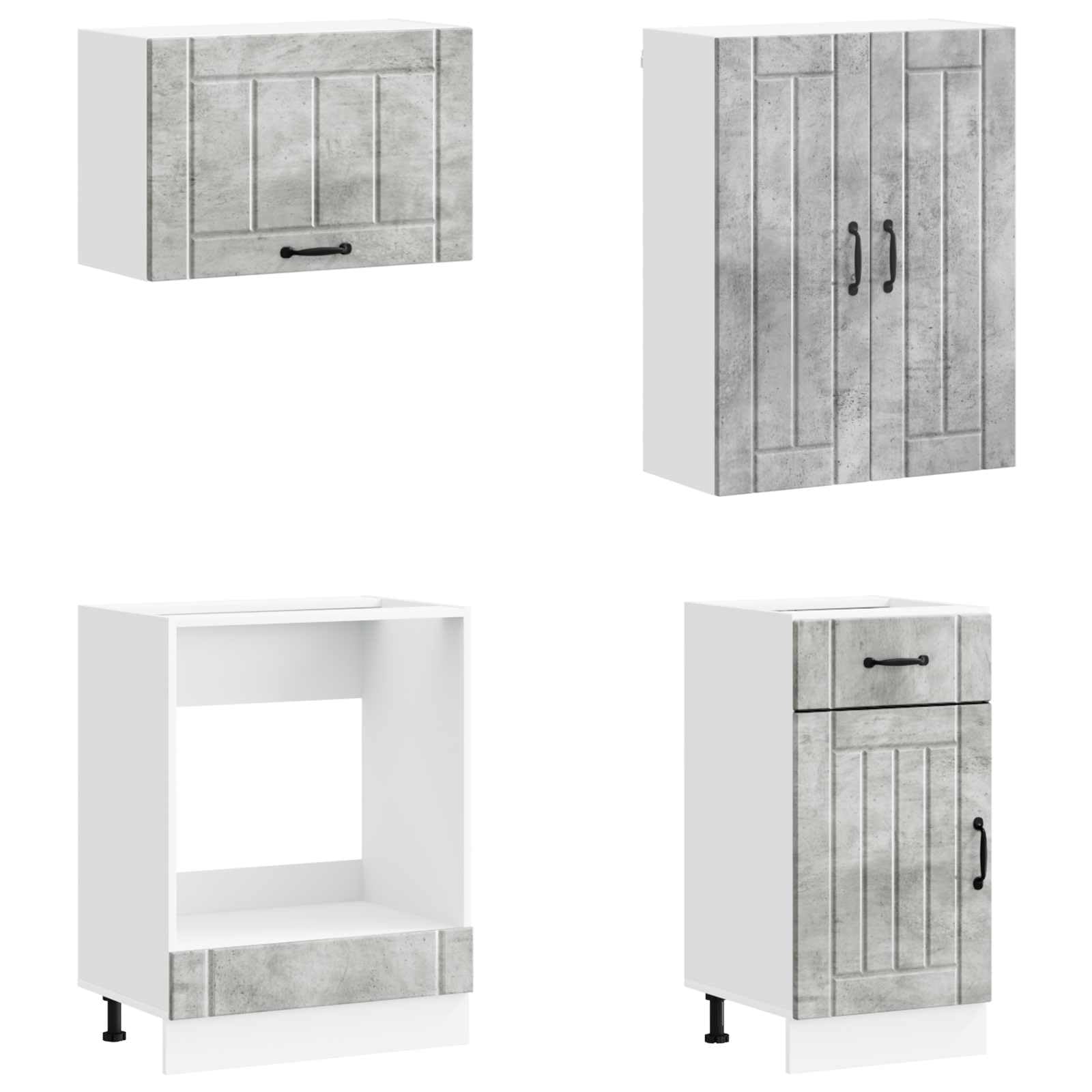 Cucina Lucca 8-STK. Set Grigio Cemento in Legno
