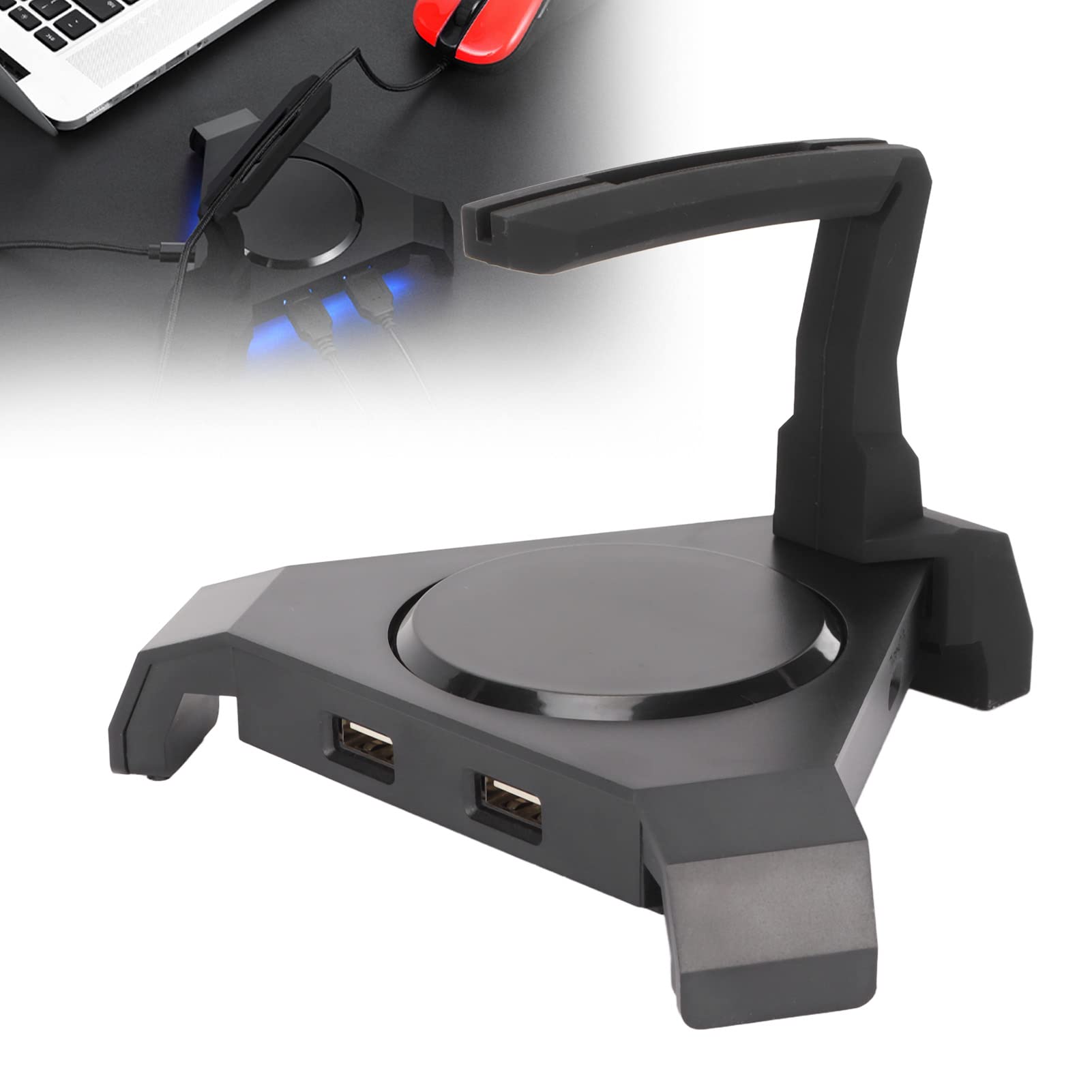 Uchwyt Na Kabel Bungee Do Myszy Do Gier Vomeko Pro, Uchwyt Na Przewód Bungee Do Myszy Do Gier LED Z 4-portowym Koncentratorem USB Większa Dokładność W Grach Rywalizacyjnych