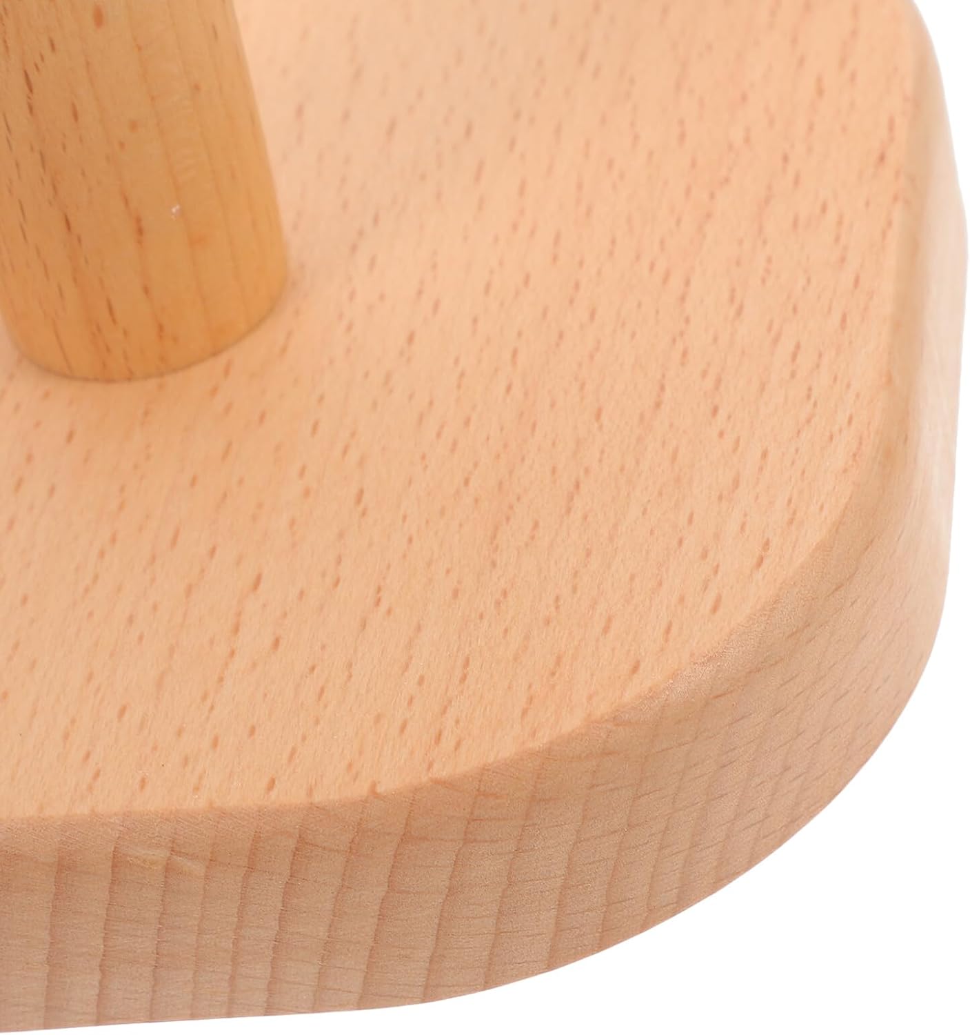 Vertical Wooden Paper Towel Holder Stand Beech Wood Kitchen Roll Organizer with Square Base Multipurpose Countertop Paper Towel Dispenser for Kitchen Storage