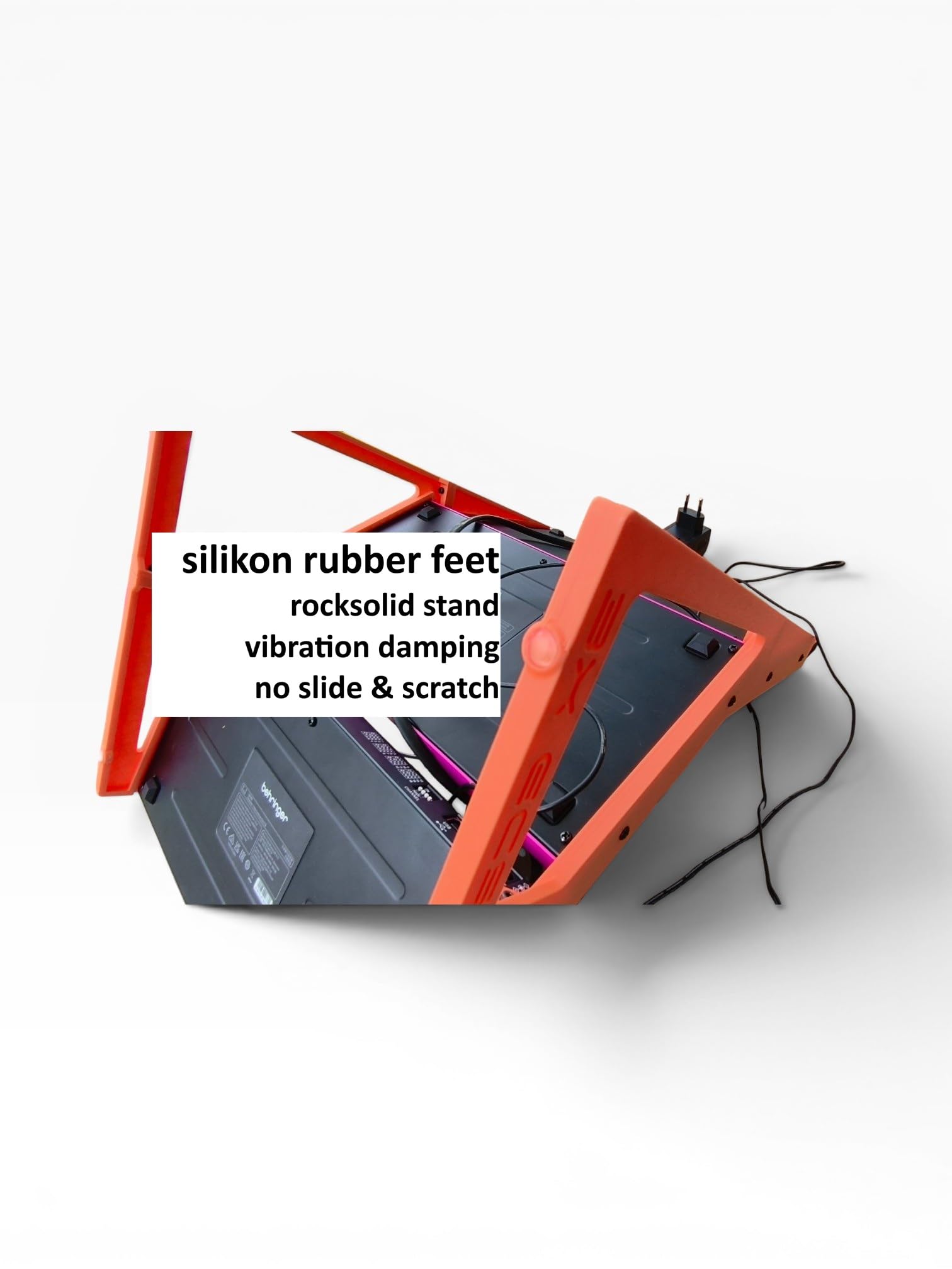 Supporto per console analogica Eurorack, per 3 Behringer Edge, Crave, Spice o Grind, supporto sintetizzatore, angolo 10°-45°-10°, arancione fluo