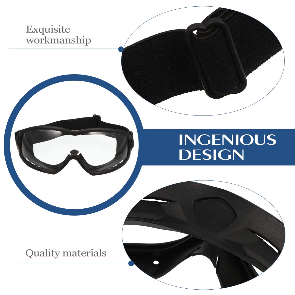 BESPORTBLE Lunettes de Cyclisme en Plein Air Lunettes de Sport de Sécurité Coupe-Vent Lunettes de Sport Anti-Poussière pour Moto Équitation Cyclisme Sports de Plein Air