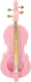 NOLITOY Pink Violin Shaped Flocking Jewelry Case for Small Accessories