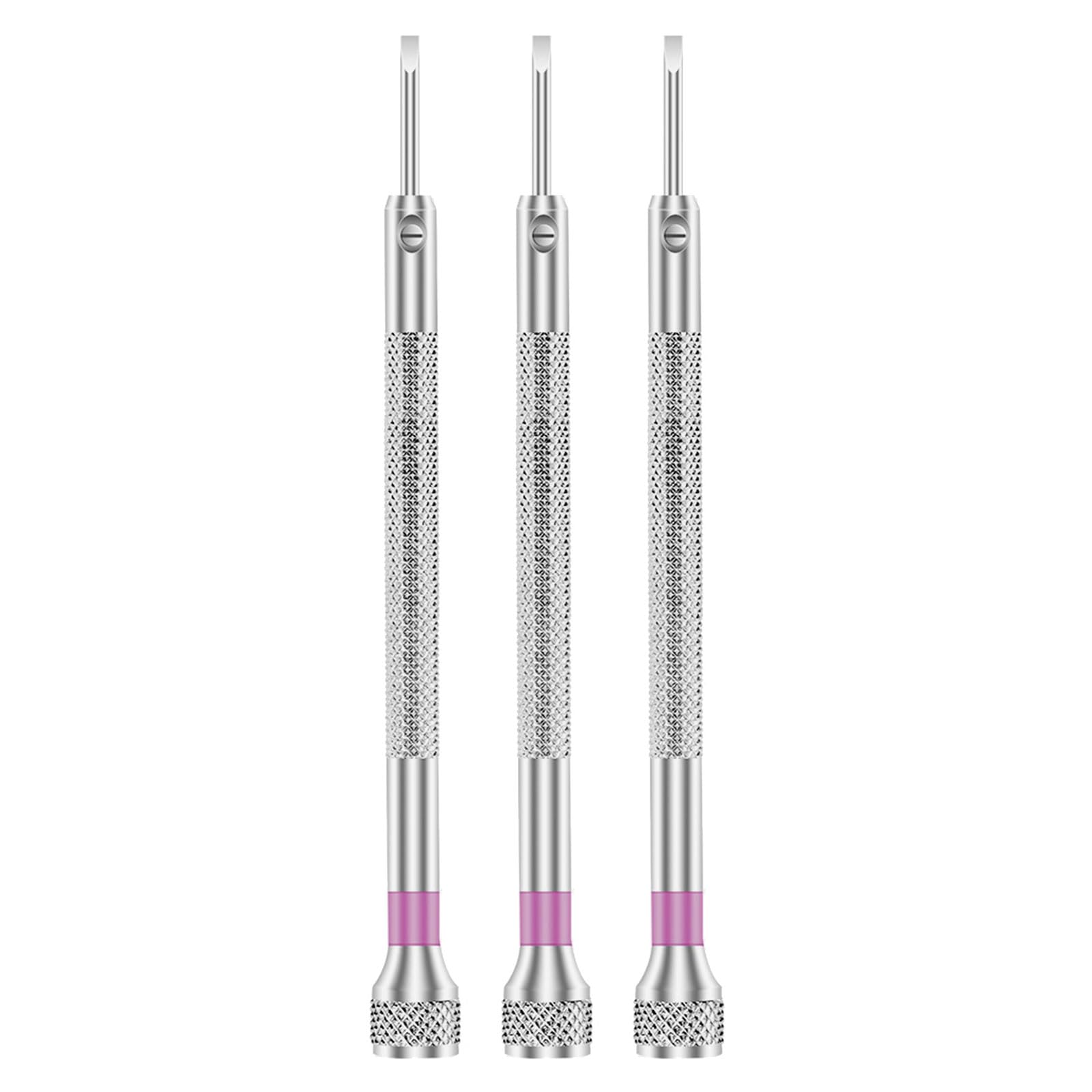 Hdoytxxm 1.6 3Pc Carbon Steel Watch Repair Screwdriver Slimmer Heads Rotating End Aluminum Handle For Jewelry Maintenance Watch Screwdriver Set