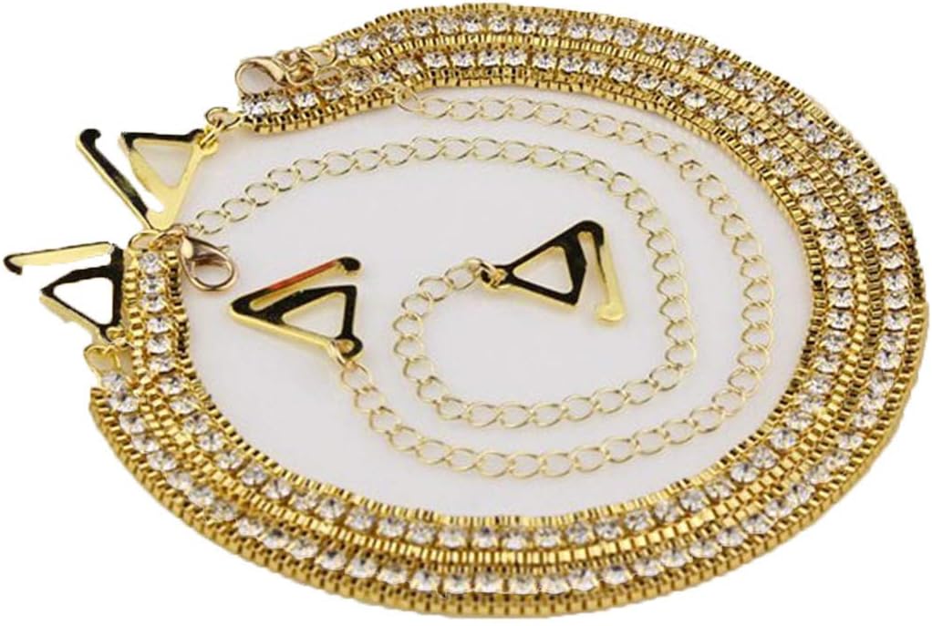OnlySkyJHTY Rhinestone Strap Invisible Anti-Skid Strap Flashing sparse Double Row Strap