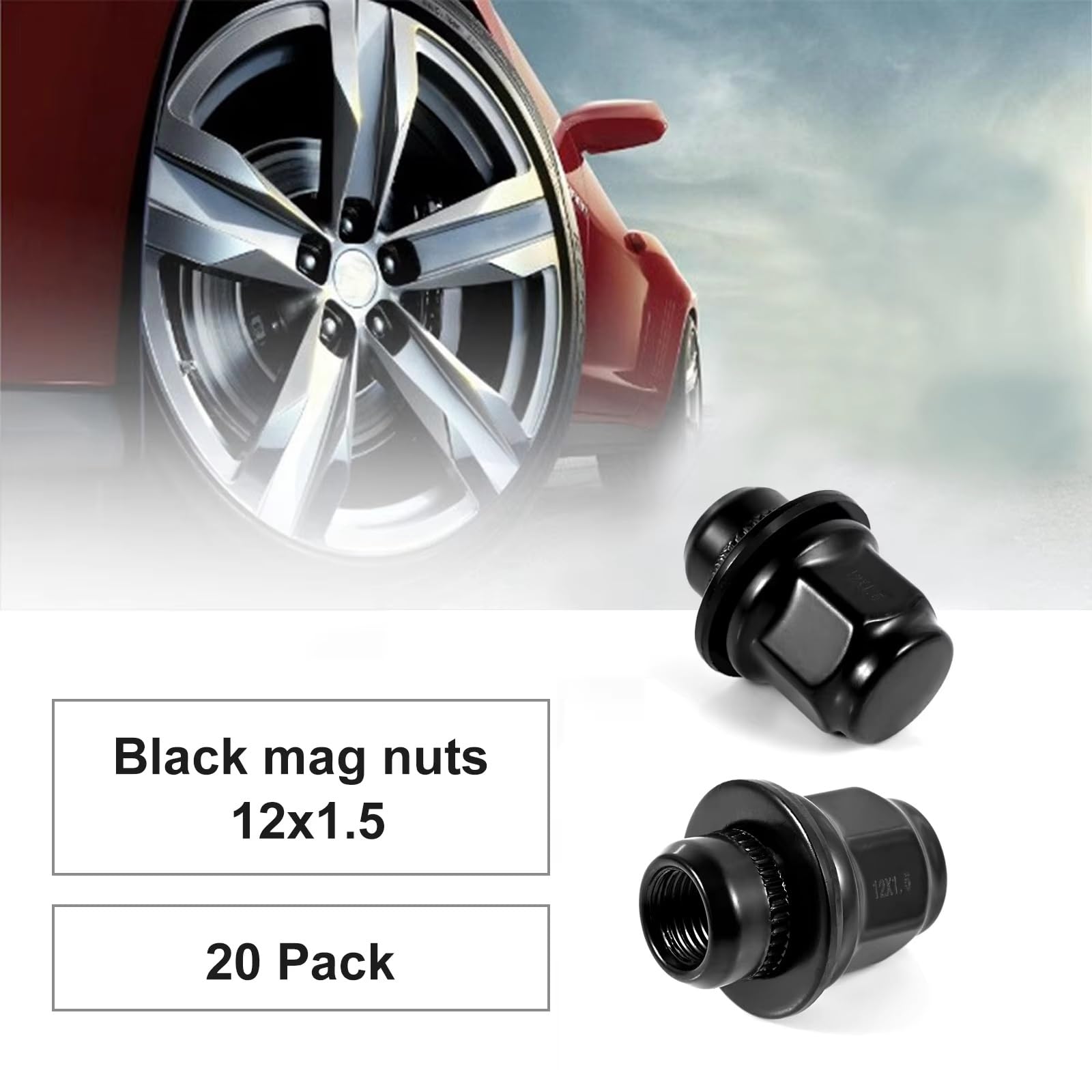 Tornillos Antirrobo Coche Compatible Con Mitsubishi Pernos Para Cubo De Rueda, Tuercas De Seguridad, Accesorios M12x1.5 13/16" 21 Mm, Hexagonal 1.46x1.18 Pulgadas, 20 Piezas