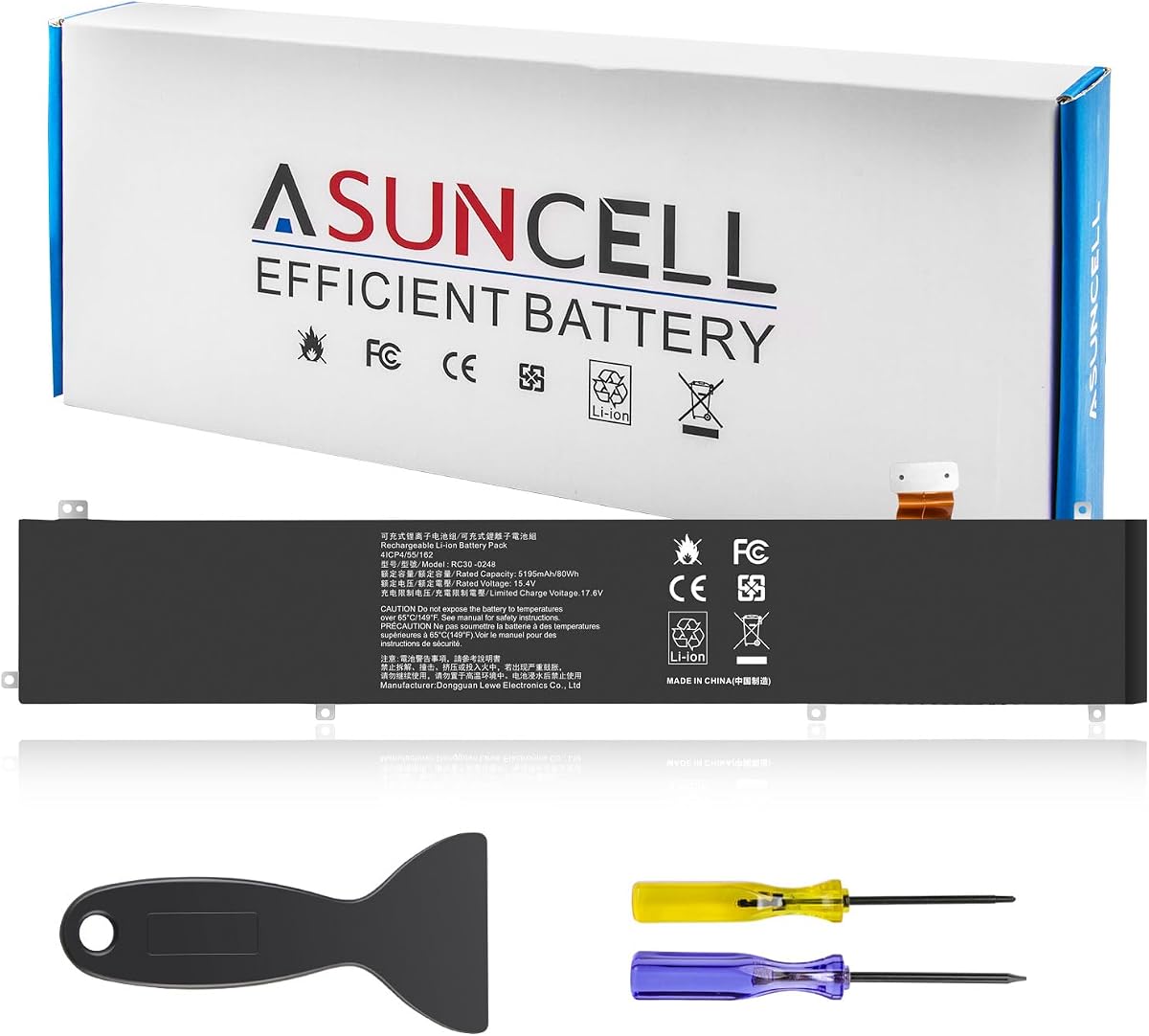 RC30-0248 Laptop Battery for Razer Blade Advanced 15 2018 2019 2020 2021 RTX 2060 2070 2080 RZ09-02385 RZ09-02386 RZ09-02386E92 RZ09-02486 RZ09-0288 RZ09-02886 RZ09-0301 RZ09-03135 4ICP4/55/162 80Wh