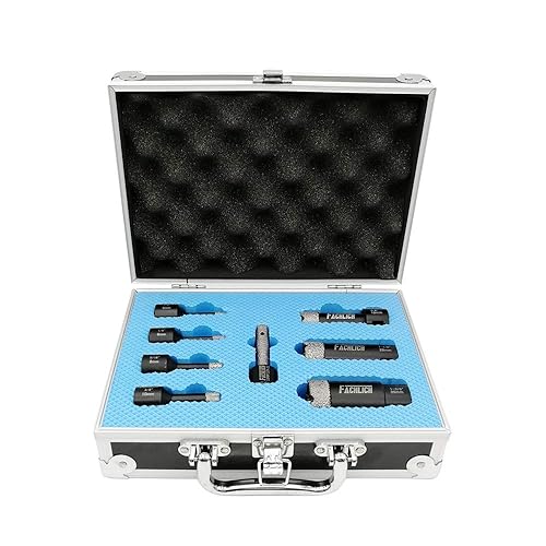 Kit de sierra de agujero de diamante, kit de sierra de agujero de azulejos, 6/6/8/10/19/28/1.378 in, juego de brocas de núcleo de diamante