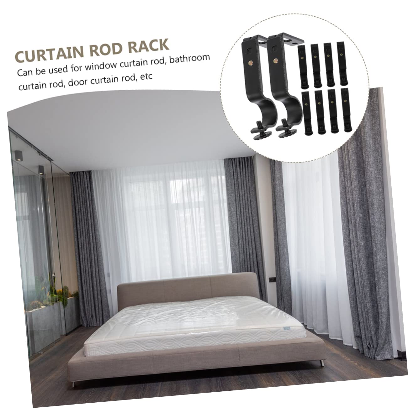 10pièces Supports de Tringle à Rideaux Fer Lot pour Tringles de Fenêtre Porte avec Design Épuré et Finitions Lisses