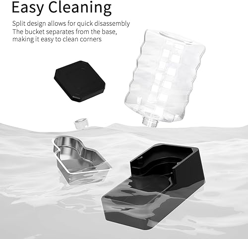 Miniatura 26 de RIZZARI Dispensador de agua para mascotas de acero inoxidable: cuenco de gravedad automático a prueba de fugas de 9 litros grande para gatos perros