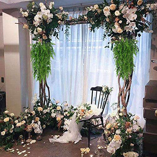 Zwyoqi Artificial Plants Vines Ferns Fake Hanging Plant Faux Hanging Boston Fern Vine Plastic Greenery For Wall Indoor Outdoor Hanging Baskets Wedding Garland Décor (Boston Fern/2Pcs) #TOP4