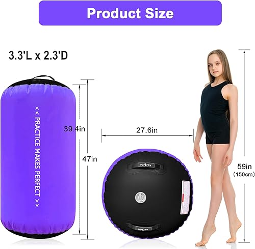 Miniatura 94 de VOFiTNY Gimnasia Equipo de Tumbling Air Barrel Inflable Octágono Vaso Roller Back Bend Trainer Chearleeding Mat Sin Bomba Menta nopump