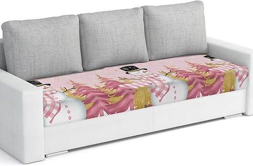 Miniatura 42 de Fundas de cojín para sofá con diseño de muñeco de nieve de Navidad, funda elástica para sofá con parte inferior elástica, fundas de sofá con diseño