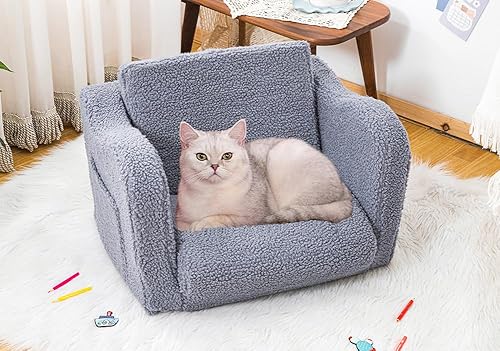 Miniatura 2 de Furnishh Sofá plegable para niños, silla suave y cómoda para niños y niñas, plegable plegable 2 en 1, sofá convertible para tumbona, cama extraíble