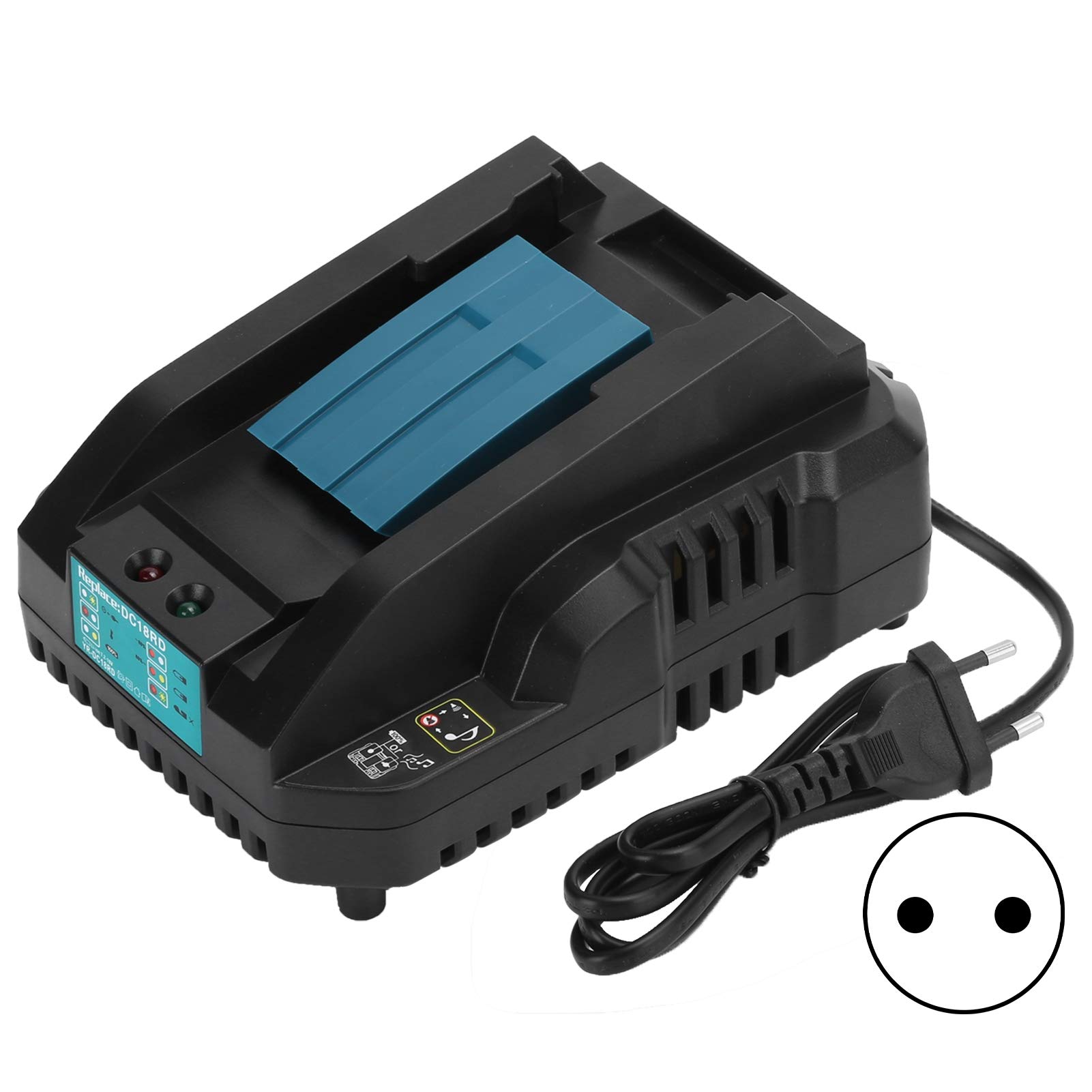 Cargador de batería de litio práctico Carga inteligente de doble pulso para herramientas eléctricas Makita DC18RC 14,4 V 18 V(1#)