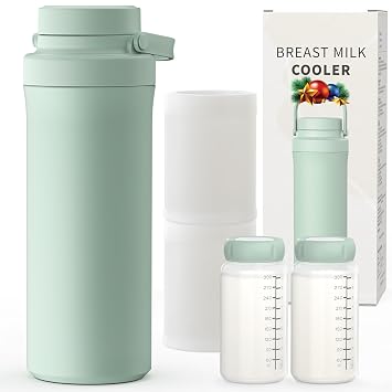 Xaproo 22oz Breast Milk Cooler Bottle, Breastmilk Cooler with 360 Cooling for 24 Hours, Portable Milk Chiller for Breastmilk with 2pcs Baby Bottles, Breast Milk Storage Bags for Baby, BPA-Free
