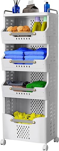 Cesta de lavandería con ruedas, cesta de lavandería plegable, carrito de utilidad, carrito de almacenamiento de cocina, soporte de cesta de