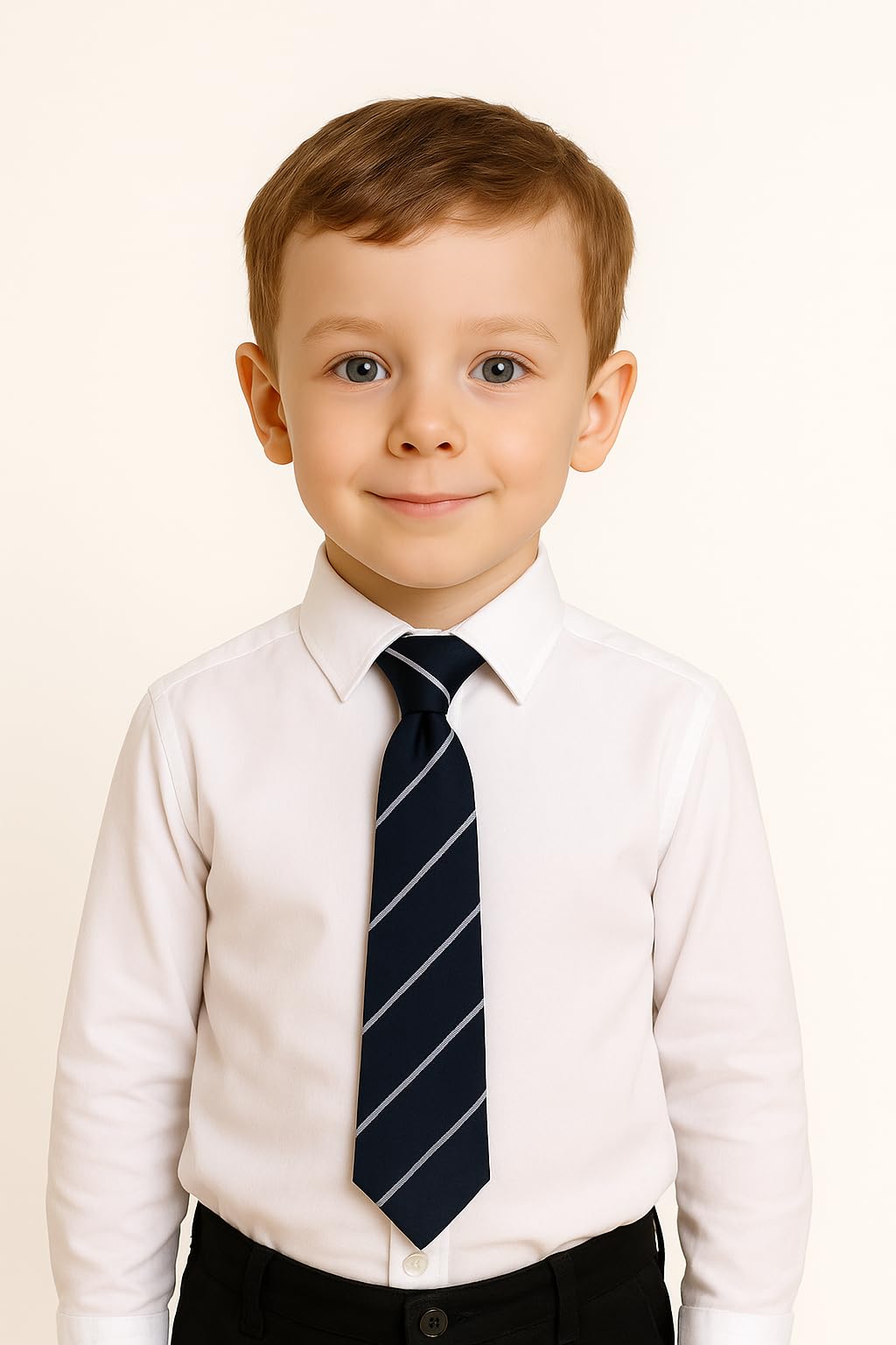 GOOD 1 STORE Micro Polyester Satin Baby Adjustable Necktie 2-13 age 12.5inch/ 15.5inch For Boy Kids Tie Free Size (Black with White grey-101, 12.5 inch (Ages 3-8) S) 2