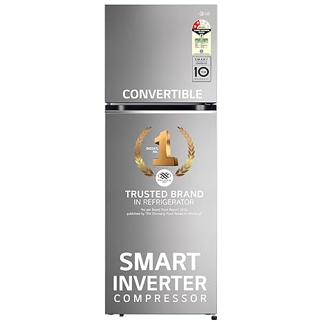 LG 343 L 2 Star Frost-Free Smart Inverter Double Door Refrigerator (GL-S382SPZY, Shiny Steel, Convertible & Multi Air Flow Cooling, Gross Volume- 360 L)