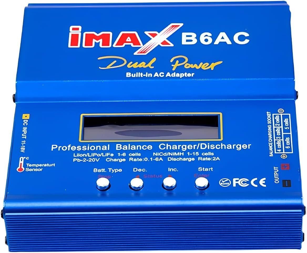 Sale B6AC Lipo Battery Charger Balance Charger Discharger RC Battery Charger with Dual AC/DC Power Supply for RC Car Plane Boat