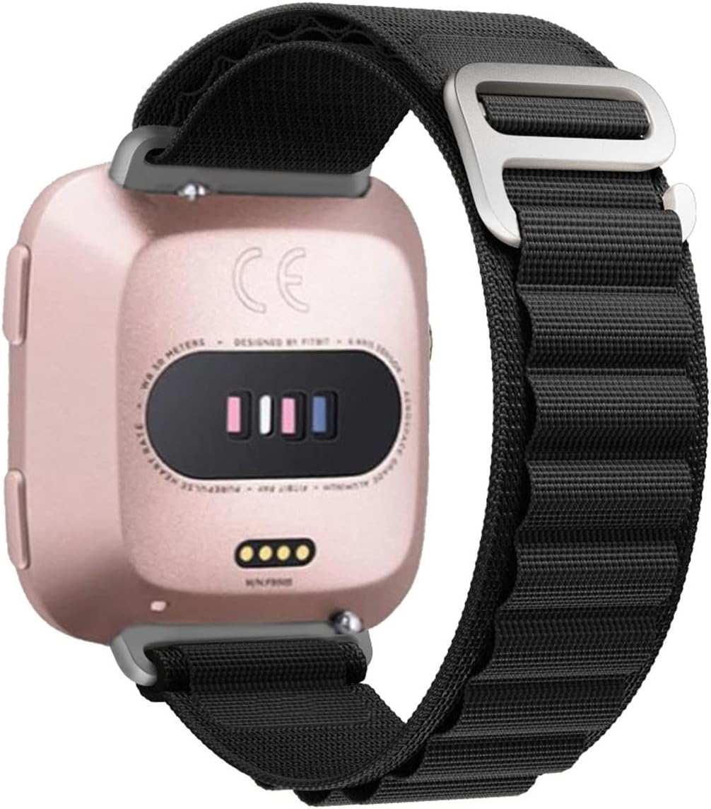 Alpine Loop Bands Compatible with Fitbit Sense/Versa 3 / Versa 4 / Sense 2 Band, Sport Nylon Solo Loop Rugged Strap with Titanium G-Hook for Fitbit Sense/Versa 3 / Versa 4 / Sense 2 Band (C)