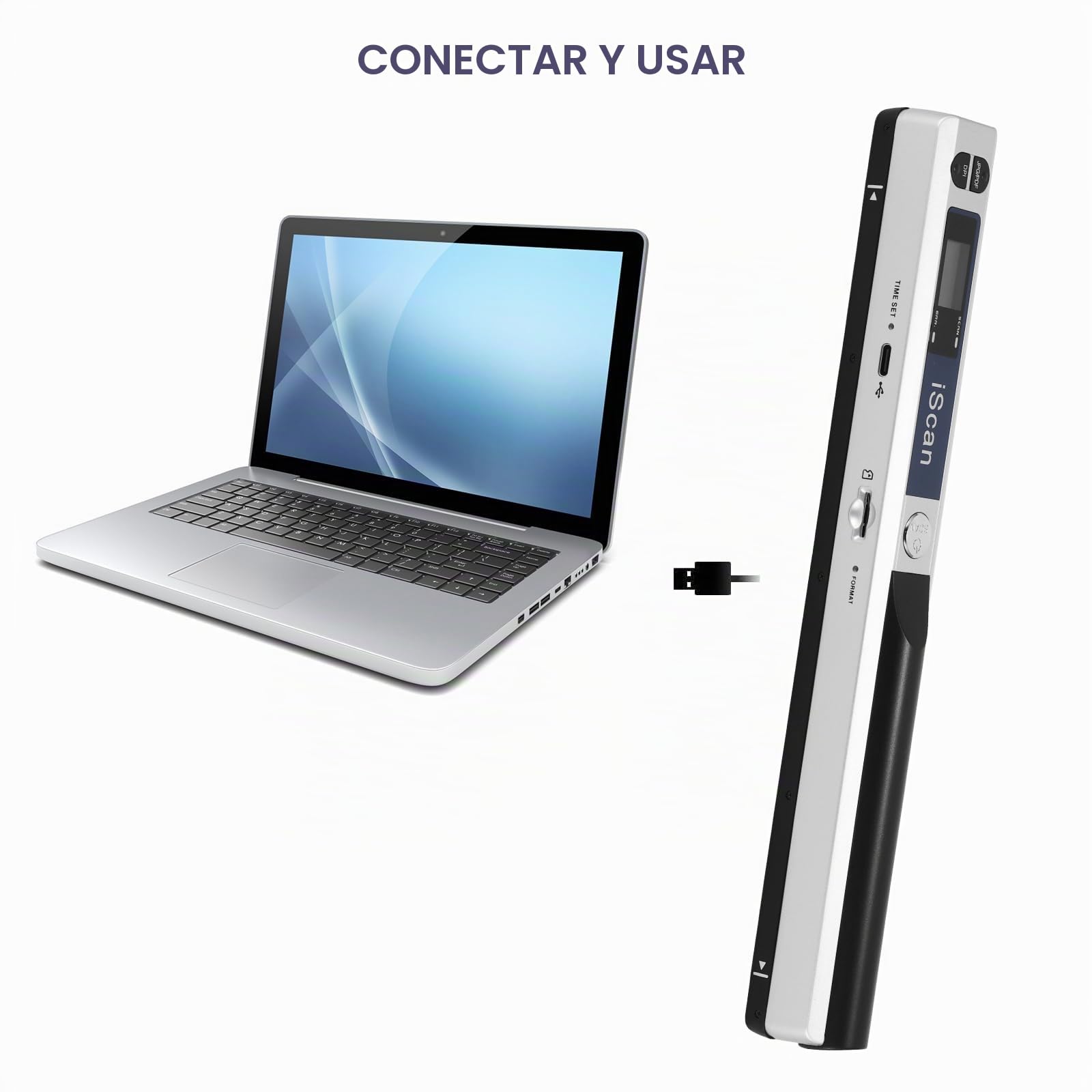 Escáner portátil de documentos 900DPI USB A4 color JPG PDF