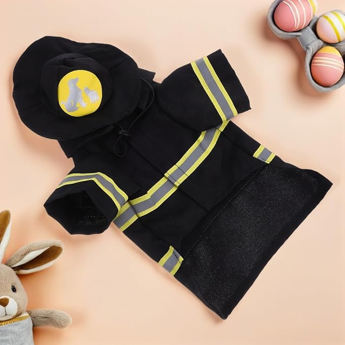 Disfraz de Bombero para Perro Pequeño POPETPOP Talla S Negro miniatura 8