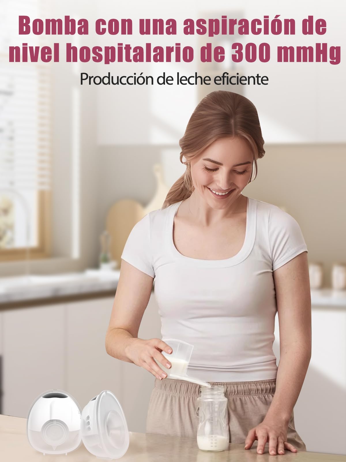 Lulia Sacaleches Electricos Manos Libres con 4 Modos Y 9 Niveles, Succion Fuerte, Sin BPA, Discreta, Extractor de Leche Materna Electrico Con Boquillas De 17/19/21/24 MM(1 Pieza)