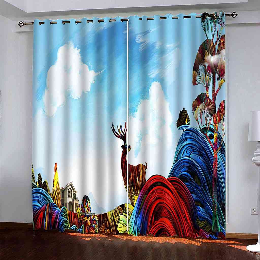 Rideau occultant enfant idéal pour la chambre ou le salon avec décor forêt enchantée